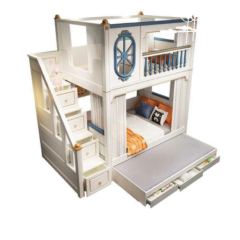 Bunk Bed With Stairs And Slide - Lüks Çocuk Odası Mobilyaları Kaydıraklı ve