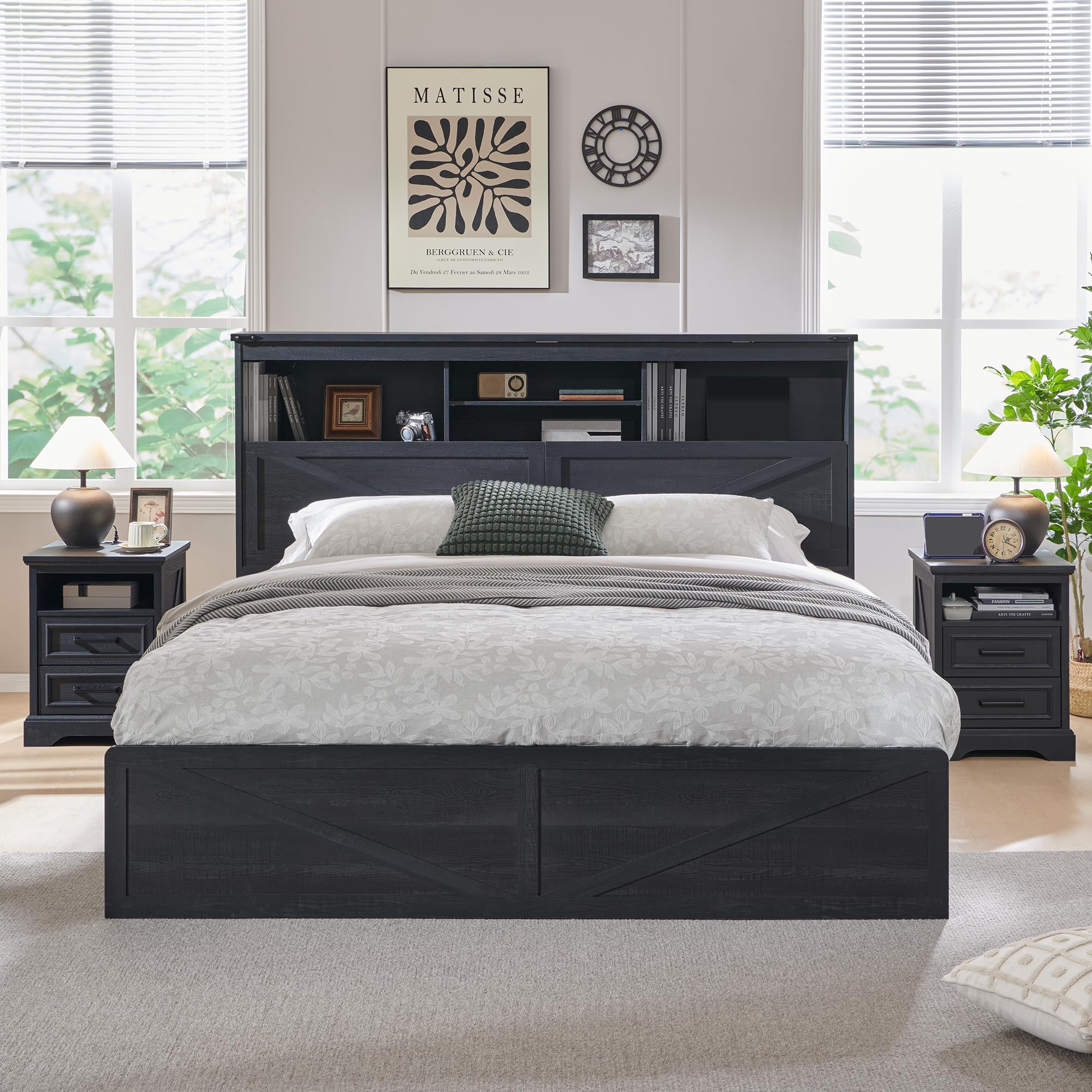 52 inç yüksekliğinde depolama  - King Size Bed Frame With Storage Drawers incelemesi ve fiyatı