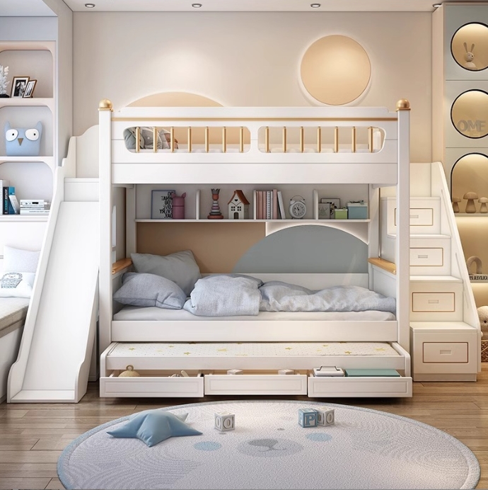 Çocuk Odası Mobilyası Ahşap Ço - Bunk Bed With Stairs And Slide incelemesi ve fiyatı