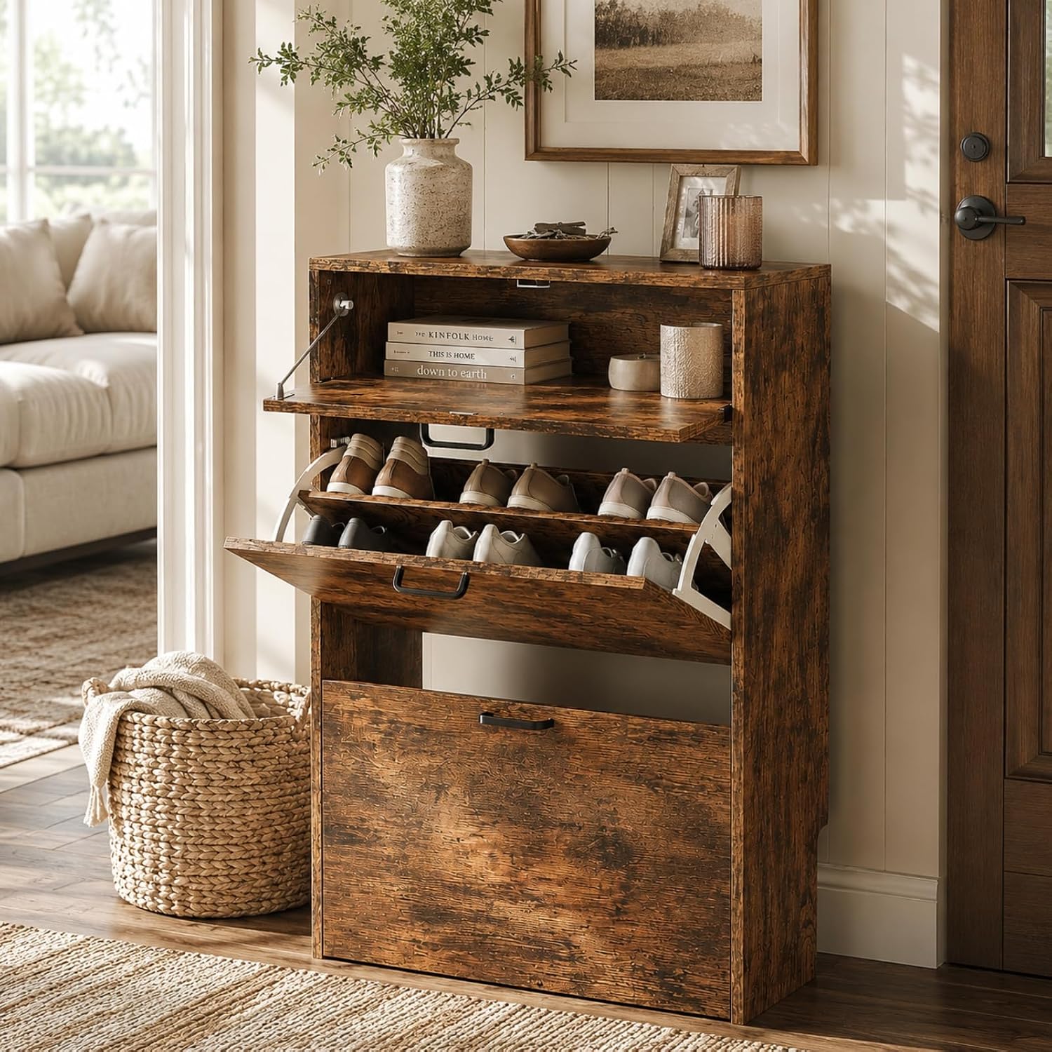 # 2 Çekmeceli ve 1 Açılır Kapa - Shoe Rack Cabinet Narrow Entryway incelemesi ve fiyatı