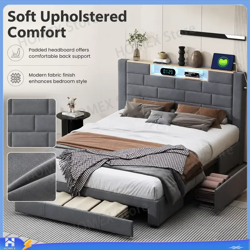 5FT Çift Kişilik Yatak Çerçeve - Gas Lift Storage Bed Hydraulic incelemesi ve fiyatı
