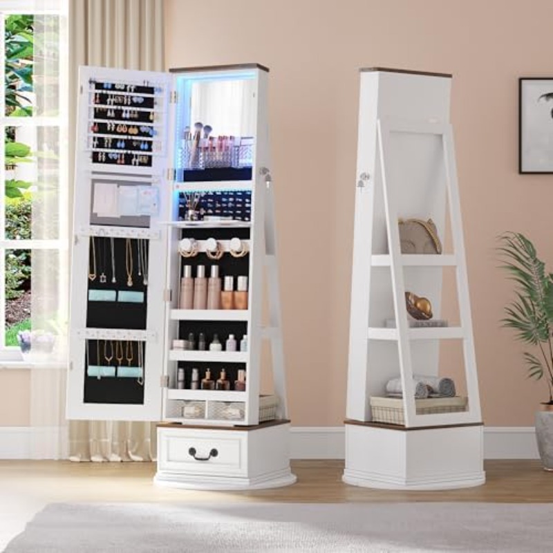 360 ° Döner Mücevher Dolabı ve - Full Length Mirror Jewelry Armoire incelemesi ve fiyatı